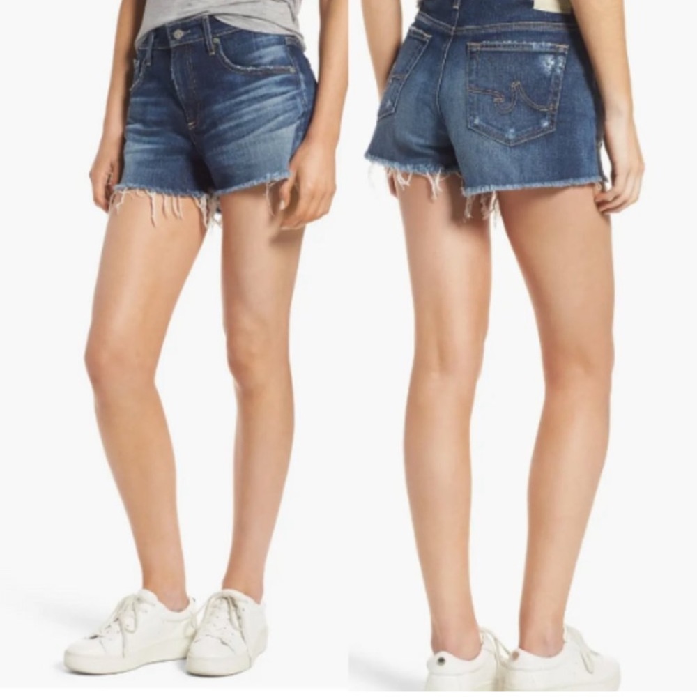 AG Jeans The Bryn Ex Boyfriend Cut Off Denim Shorts Sz 32 NWT